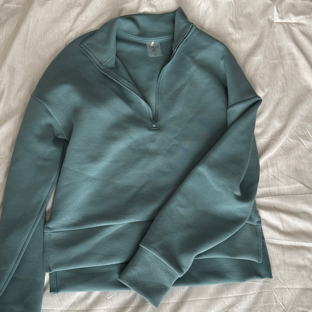 Calia by Carrie Underwood Teal 1/4 Zip Sweater